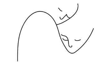 Abstract illustration showing two people hugging