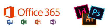 Office 365 and Adobe software products logos